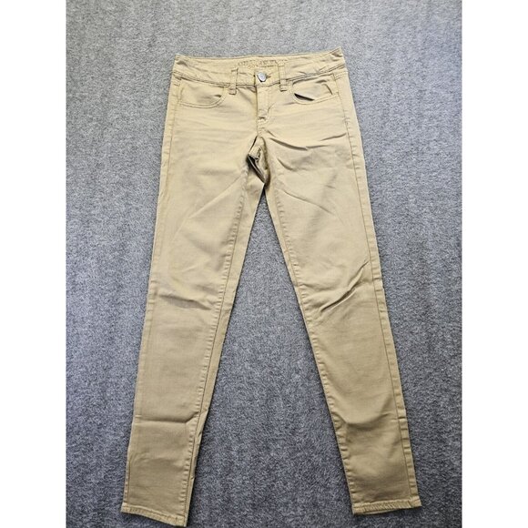 American Eagle Outfitters Jeans Womens Size 2 Tan Mid Rise Jegging - Picture 1 of 10